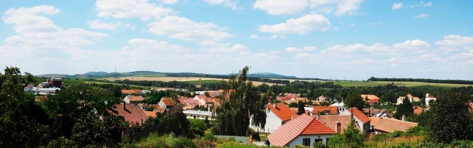 View of Hlohovec and close Palava Hils from Penzion Vinice Výhled